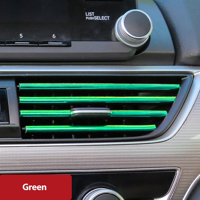 10 Piezas De Estilo Cromado De Moldeo De Coche De Ventilación De Aire De La Tira Acondicionado Salida Rejilla De Decoración En Forma De u huangjie unisex