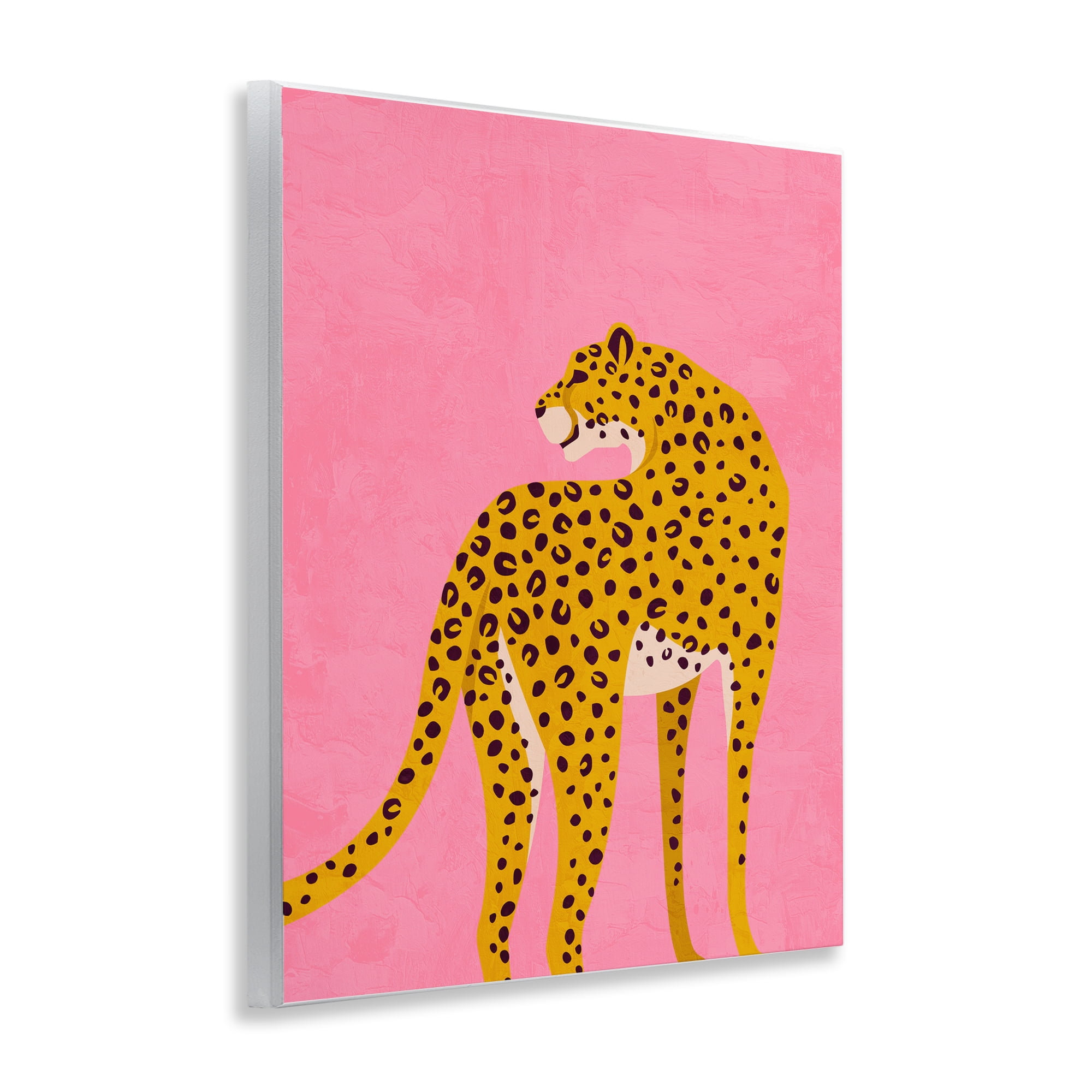 Stupell Industries Leopard on Pink Serenade Wall Plaque Art, design by Kim Allen