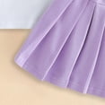 thumbnail image 7 of Xyant Toddler Girl Sports Outfit Short Sleeve Lapel Tops Tennis Mini A Line Skirt Little Girl Casual Cute 2 Pcs Clothes Set (Purple,2-3 Years), 7 of 7