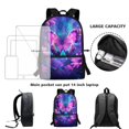 thumbnail image 4 of Yuyamidu Purple Butterfly Kids Backpack Set with Lunch Bag Pencil Case and Water Bottle Carrier 4 Piece School Backpack for Elementary Middle School and Travel, 4 of 7
