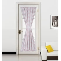 ( Zig Zag ) Light Pink 1Pc Printed 2 Tone Color Stripe French Door Foam Backing Insulated Thermal Blackout Rod Pocket Curtain Panel With Tieback 55"W X 72"L&Nbsp;