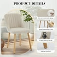 thumbnail image 4 of Dining Chairs Set of 2, Modern Fabric Upholstered Side Chairs with Curved Backrest & Oak Legs, Armless Kitchen Dining Room Chairs, 4 of 8