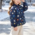 thumbnail image 6 of Fesfesfes Kids Unisex Stand Collar Lightweight Quilted Jacket Snap Button Cartoon Print Relaxed Fit Warm Inner Coat for Boys Girls 2-8 Years, 6 of 8