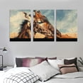 thumbnail image 3 of nygtbtfer  Wall Art Print On Canvas Herd of horses in dusty landscape Modern Abstract Picture Poster for Home Decor Stretched and Framed Ready to Hang  12x16x3pcs, 3 of 4