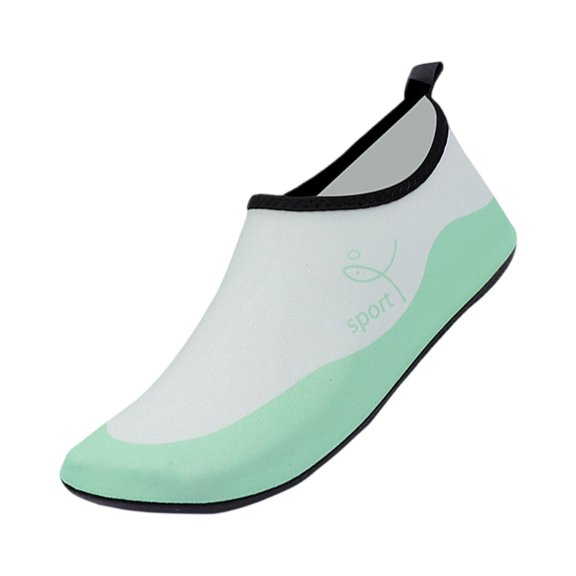 LTTVQM Water Shoes for Women Men Barefoot Quick-Dry Beach Swim Aqua Socks for Surf Yoga Exercise Non-Slip Casual Breathable Shoes Green 36(US-5.5)