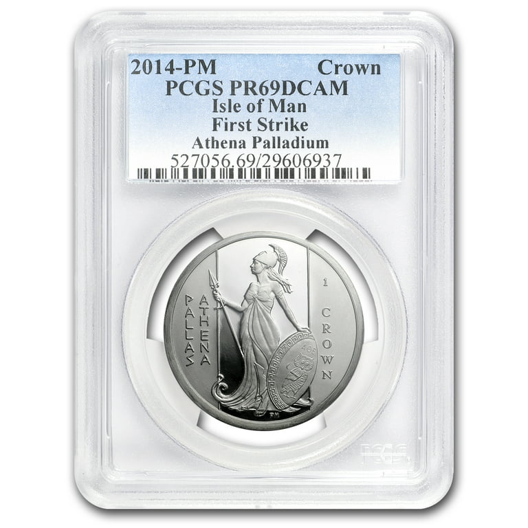 2014 Isle of Man 1 oz Palladium Crown Athena PR-69 PCGS (FS