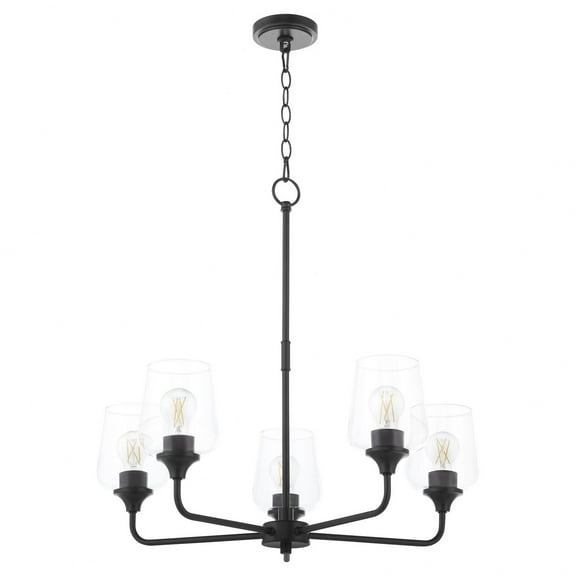 6313-5-59 Quorum Lighting Raymond - 5 Light Chandelier-26 Inches Tall and 27 Inches Wide-Matte Black Finish