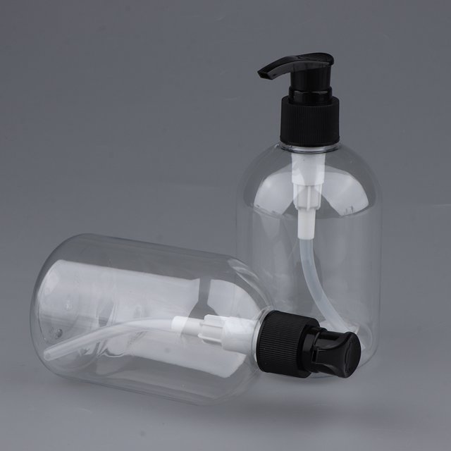 Botella Plástica Del ANIMAL DOMÉSTICO Del de Vacía 2pcs 350ml / 11.8oz - Negro 350ml 350ml de shamjiam Botella cosmética vacía