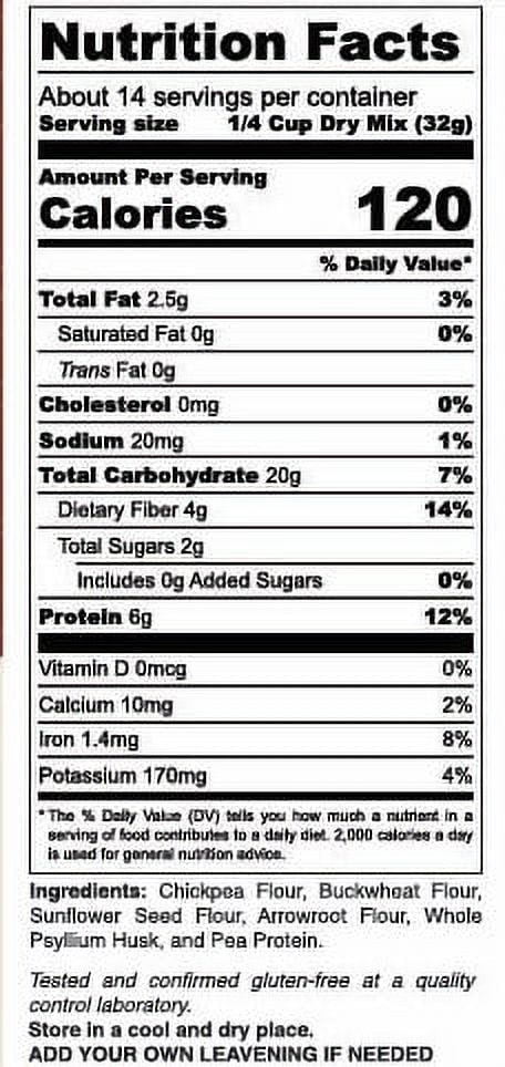 Gluten-Free Buckwheat Baking Mix [2 Pack - 16 oz / 1 LB] - Pancake, Waffle, Cookie & Muffin Mix - Nut-Free, Grain-Free, Soy-Free, Dairy-Free, No Added Sugar, Low Glycemic