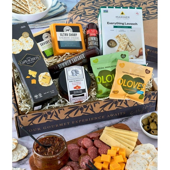 From You Flowers - Luxury Cheese, Sausage and Crackers Basket for Birthday, Anniversary, Get Well, Congratulations, Thank You, All Occasions