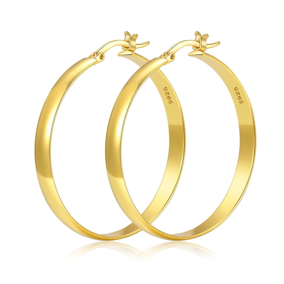 VEEDFOFA 14K Gold Plated Hoop Earrings, Hypoallergenic Multi Size Secure Closure Earrings for Women Daily & Gift
