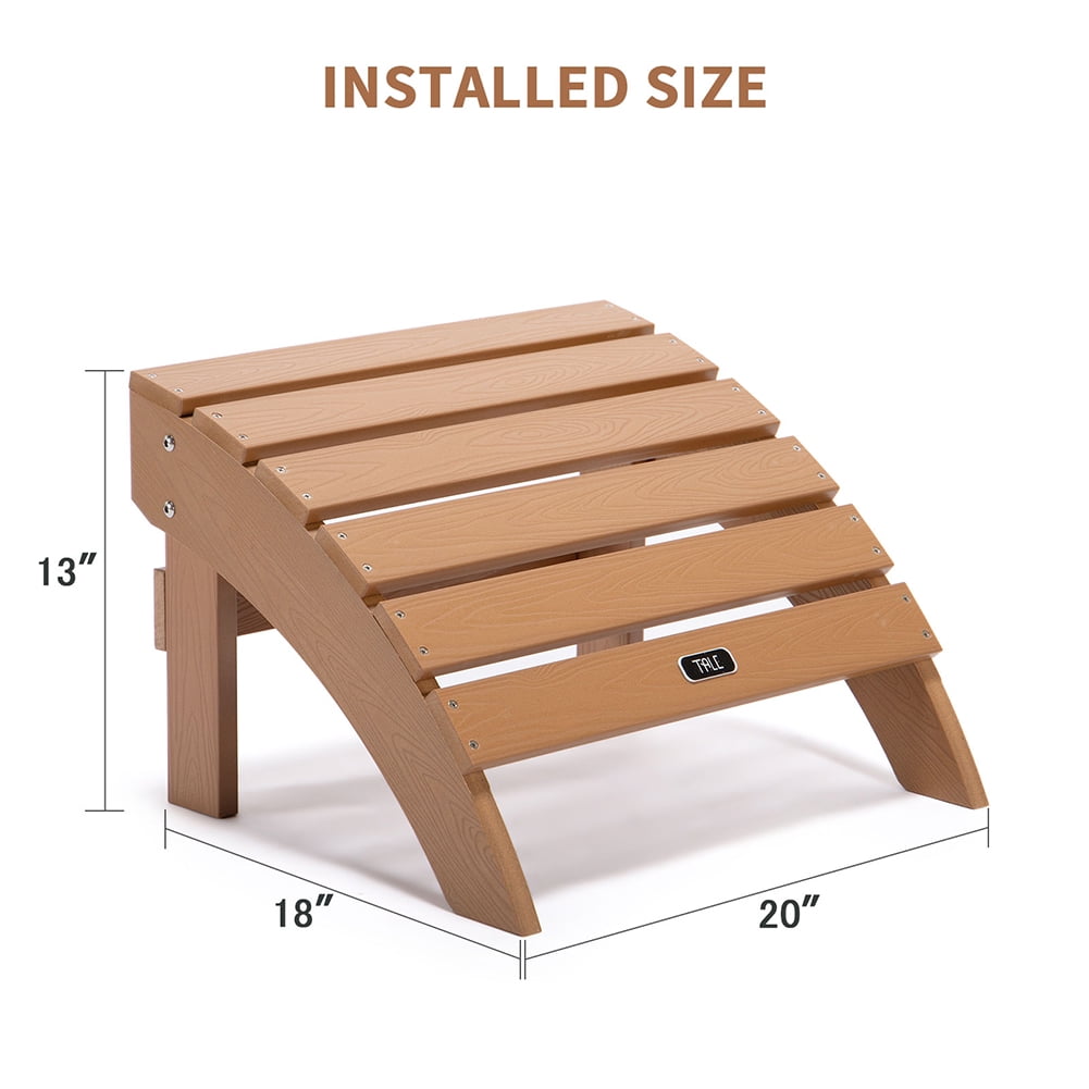 Kepooman Adirondack Footstool for Fade-Resistant Footstool for Outdoor Patio, Deck, Garden, Porch and Lawn, Brown Kepooman Adirondack Footstool for Fade-Resistant Footstool for Outdoor Patio, Deck, Garden, Porch and Lawn, Brown