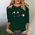thumbnail image 2 of Busydd Womens Christmas Tops Trendy Wine Glass Print T Shirts for Women Casual Round Neck 3/4 Length Sleeve Christmas Shirts for Women XL, 2 of 4