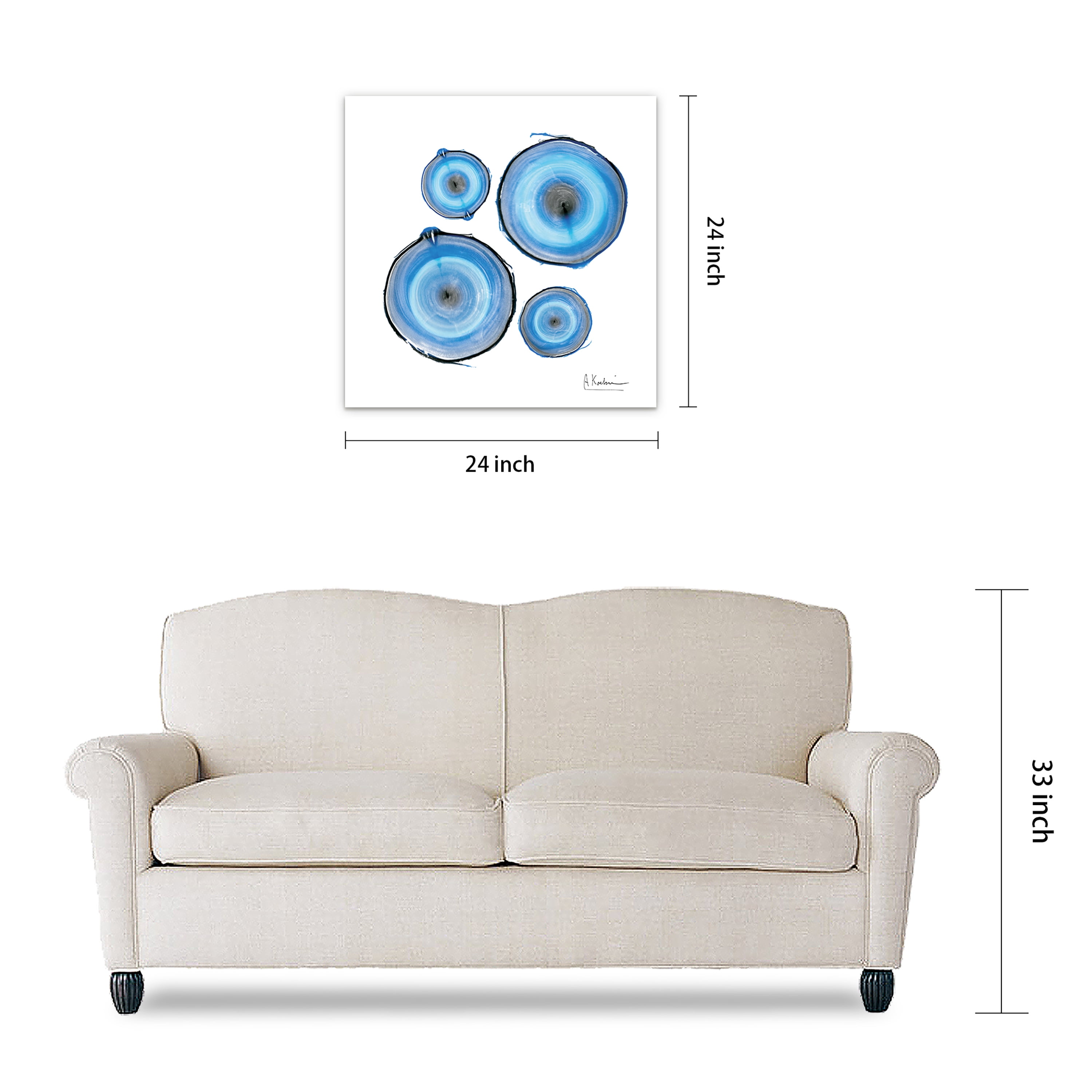 Empire Art Direct Mineral Rings II Frameless Free Floating Tempered Glass Panel Graphic Wall Art, 24" x 24" x 0.2", Ready to Hang