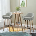 thumbnail image 2 of HOMCOM Bar Stools Set of 2, 31.5" Barstools with Linen Fabric, Wood Legs, 2 of 10