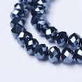 thumbnail image 3 of 20 Strand Electroplate Glass Beads Strands Pearl Luster Plated Faceted Rondelle Black 4x3mm Hole: 0.4mm 113~115pcs/strand 41~41.5cm, 3 of 3