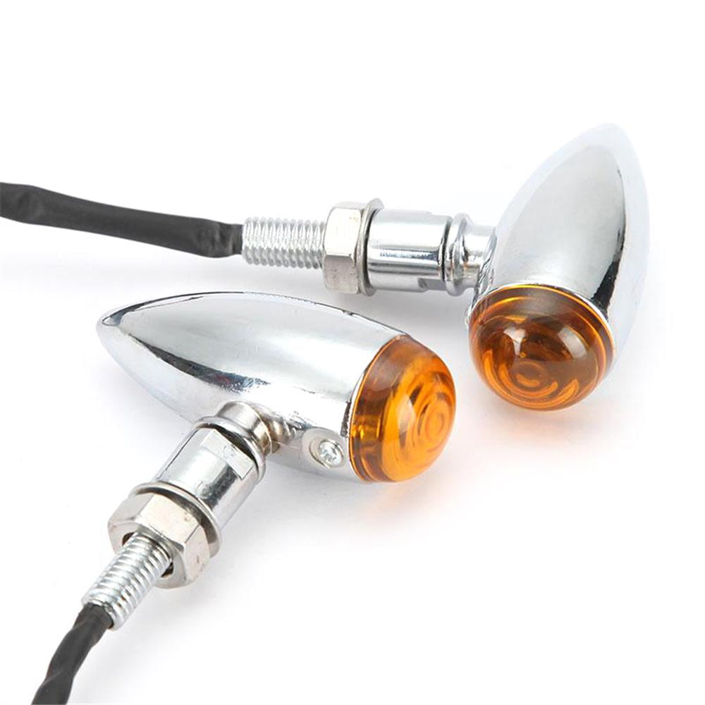 Motorcycle Turn Signals Lights, BEAMNOVA 2 PCS Motorbike Custom Chrome Bullet Smoke Lens Turn