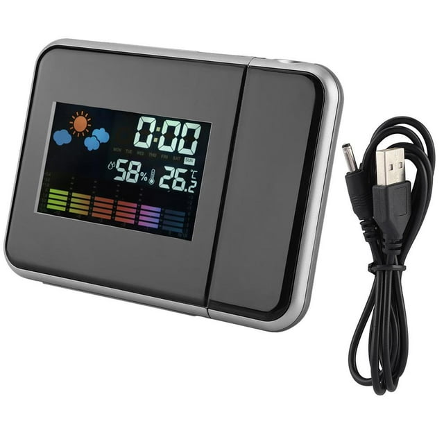 Spptty Weather Projector, Digital LED Weather Forecast Projector LED Weather Projector, 0°C-50°C /32°F-122°F With USB Cable For Living Room Study Bedroom Home