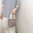 thumbnail image 2 of Sac à Main Simple en Toile pour Femme, Floral, pour Magasinage, Sac Seau à Lunch (2 Rouge Bleu), 2 of 3