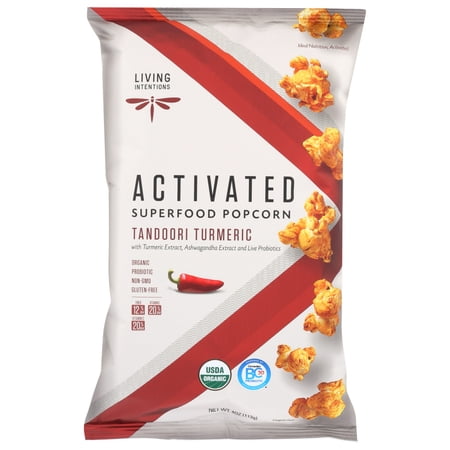 Living Intentions Activated Superfood Popcorn, Tandoori Turmeric, 4 Oz.