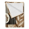 thumbnail image 2 of Ambesonne Monstera Fleece Throw Blanket Boho Arrange Mid Century 50"x70" Dark Cocoa Pale Brown, 2 of 5
