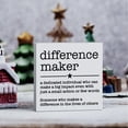 thumbnail image 5 of Zomyto 5"x5" Funny Office Gifts for Coworkers Difference Maker Definition Wooden Box Sign Home Office Desk Decor Thank You Retirement Gifts, 5 of 6
