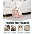 thumbnail image 4 of Dog Stairs for Small Dogs,17.5" H,4-Step Dog Steps for Bed and Couch with High Density Foam,Non-Slip Pet Steps for Doggy and Cat,Pet Stairs with a Washable Cover,Pink, 4 of 6