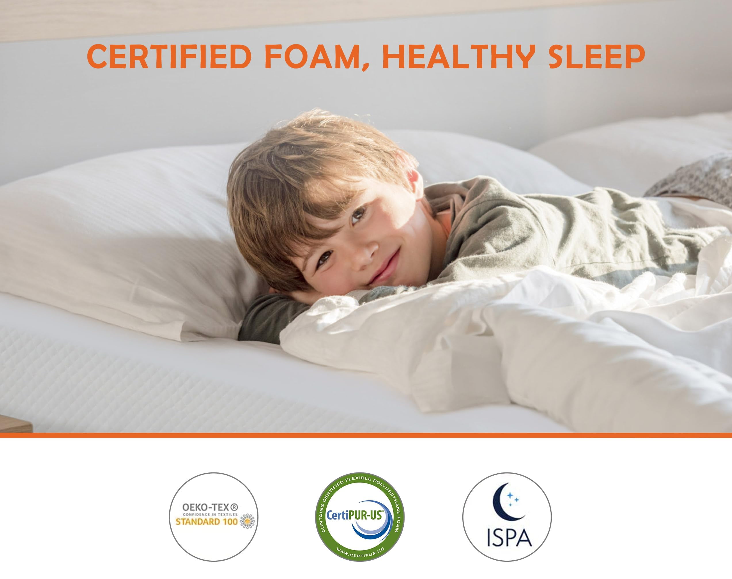 CL.HPAHKL 8 Inch Full Size Mattress, Green Tea Cooling Memory Foam Mattress with Washable Cover Medium Firm Mattress CertiPUR-US Certified Mattress in a Box for Cool Night & Pressure Relief, White