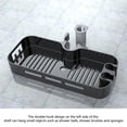 thumbnail image 4 of Inteprter Estante de ducha ABS multifunción baño ducha Caddy Rack organizador de almacenamiento de ducha sin perforaciones con 2 ganchos ocultos para Juegos de accesorios de baño Inteprter HA017366-00, 4 of 6
