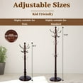 thumbnail image 5 of PUKNLY Wooden Coat Rack Freestanding, Hall Tree Hanger with Resin Hooks, Adjustable Heavy Duty Coat Stand for Hanging Clothes, Bags, Hats, and Umbrellas in Living Room, Bedroom, Entryway, and Hallway, 5 of 8