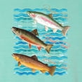 thumbnail image 2 of Wild Bobby, Classic Rainbow Brook Brown Trout Fish Trio, Fishing, Front and Back Garment-Dyed Short Sleeve Tees, Mint, Large, 2 of 3