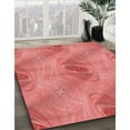 thumbnail image 3 of Ahgly Company Machine Washable Indoor Round Transitional Fire Engine Red Area Rugs, 8' Round, 3 of 7