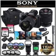 Sony Alpha a7 III Mirrorless Digital SLR Camera with 28-70mm Lens Kit + Prime TTL Accessory Bundle with 128GB Memory & Photo/Video Editing Software