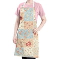 thumbnail image 5 of Pioneer Flower Floral Print Pattern Apron for Women and Men, Cotton Linen Waterproof with Pockets, Adjustable, 33x27 Inch for Kitchen, Gardening, BBQ, Salon, 5 of 6