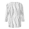 thumbnail image 5 of JTZGDY Floral Tops for Women Loose Fit Casual Fall 3/4 Lenght Sleeve Crewneck Graphic Tunic T-Shirts Lightweight Dressy Pullover Blouse White XXXL, 5 of 9