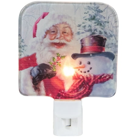 

4 Red and White Santa and a Snowman Christmas Night Light