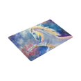 thumbnail image 3 of MKHERT Abstract Animal Oil Painting Cool White Horse Doormat Rug Home Decor Floor Mat Bath Mat 30x18 inch, 3 of 3