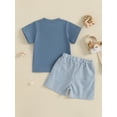 thumbnail image 6 of Baby Toddler Boy Shorts Set 6 12 18 24 Months 2T 3T Whale/Dinosaur/Turtle Short Sleeve T-shirts Striped Elastic Waist Shorts 2 Piece Summer Outfit, 6 of 9