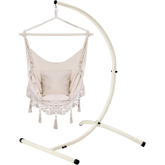 Hanging Chair with Stand,C Hammock Chair Stand for Indoor Outdoor Swing Chairs