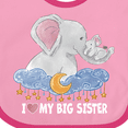 thumbnail image 4 of Inktastic I Love My Big Sister Cute Elephants with Moon and Stars Boys or Girls Baby Bib, 4 of 4