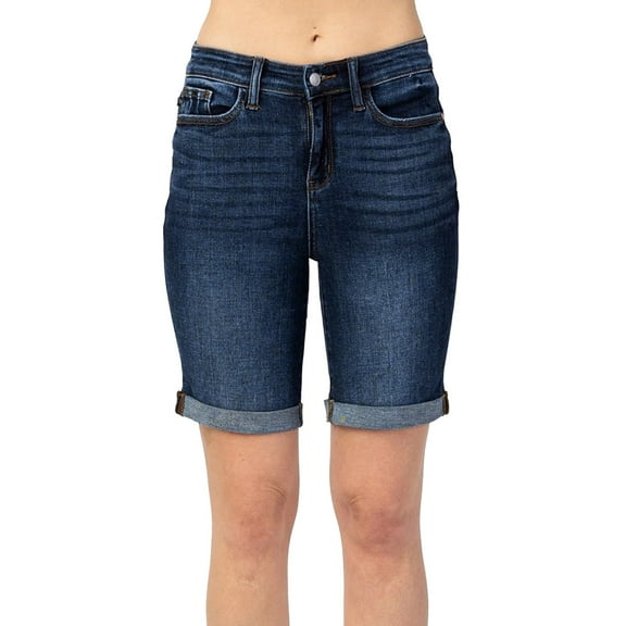 IDALL Jean Shorts High Waisted Jeans Womens Casual Fashion Slim Pockets Shorts Curly Edge Jeans Shorts Womens Shorts Casual Denim Shorts Women Dark Blue L