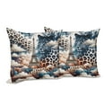 thumbnail image 3 of Ambesonne Leopard Throw Pillow Cover Pack of 2, Eiffel Clouds and Wild Cat, 2 Pcs-26"x26", Night Blue Rust Eggshell, 3 of 5