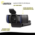 thumbnail image 3 of Logitech C920S Pro HD Webcam Bundle with Knox Gear Webcam Stand with Selfie Ring Light and 4-Port USB Hub (3 Items), 3 of 5