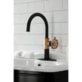 thumbnail image 3 of Kingston Brass KSD2237RX Belknap One-Handle Single-Hole Bathroom Faucet with Deck Plate and Push Pop-Up Drain, Matte Black/Rose Gold, 3 of 7