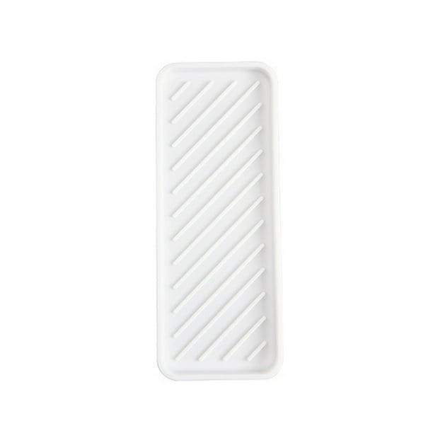 Yuarrent Alfombrilla de drenaje de jabón, cojín de secado para el hogar, vajilla Universal gruesa para cocina y baño, posavasos, alfombrillas Juegos de accesorios de baño Blanco