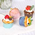 thumbnail image 3 of 2Pcs Simulation Cake Vibrant Color Waterproof Faux Leather Faux Fruit Cupcake Model Toy Artificial Food Party Supplies, 3 of 8