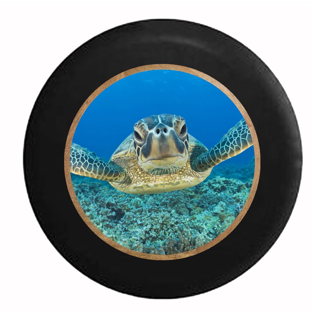 Sea Turtle in the Carribean Swimming Jeep RV Camper Spare Tire Cover