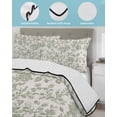 thumbnail image 4 of Farmhouse Sage Green Summer Quilt Set Queen Size, Soft Microfiber Quilted Bedding Set with 2 Pillow Shams, Vintage Flower Leaf Botanical Lightweight All Season Bedspread Coverlet for Bedroom 90"x96", 4 of 6