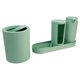 thumbnail image 2 of Kit de Baño para el Cuidado de la Piel, Colección Serene Set Completo de Plástico, 4 Piezas: Jabonera, Porta Algodón, Bandeja de Baño y Basurero con Caja de Regalo, Verde, 2 of 5