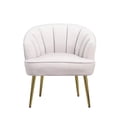 thumbnail image 6 of Morden Fort Velvet Barrel Chair Accent Armchair Living Room Bedroom WHITE, 6 of 7